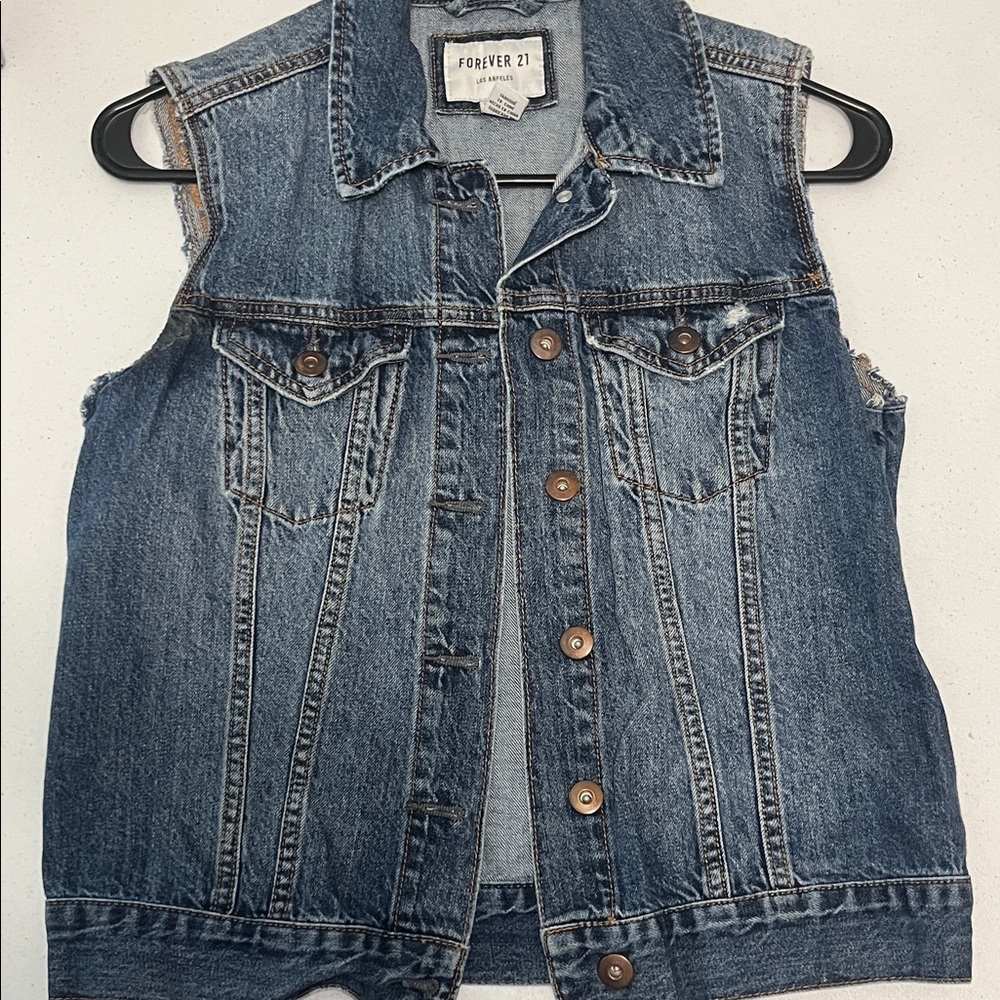 Forever 21 Blue Denim Vest